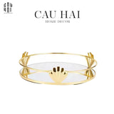 Maison De Luxe - Khay Tròn Mặt Gương Pearl Reflection 20 Ss25 - CẬU HAI HOME DECOR