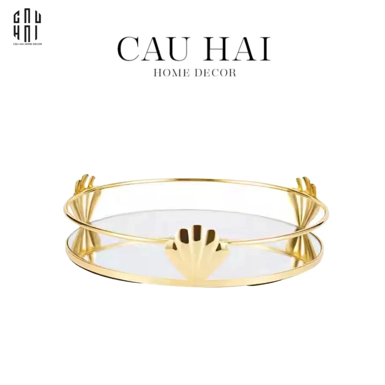 Maison De Luxe - Khay Tròn Mặt Gương Pearl Reflection 20 Ss25 - CẬU HAI HOME DECOR