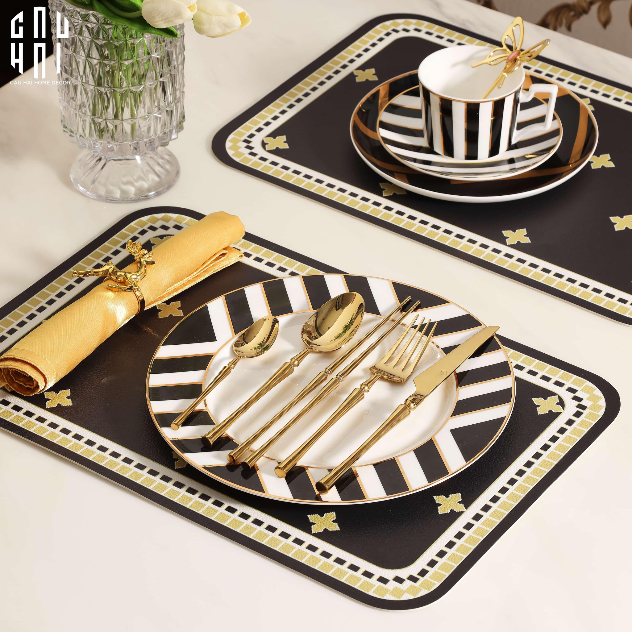 MAISON DE LUXE - SET 2 PLACEMAT HATHOR SS25-CẬU HAI HOME DECOR