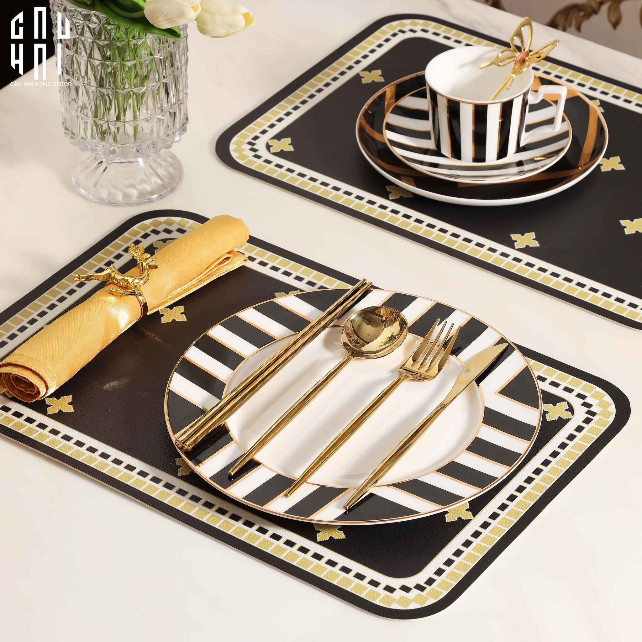 MAISON DE LUXE - SET 2 PLACEMAT HATHOR SS25-CẬU HAI HOME DECOR