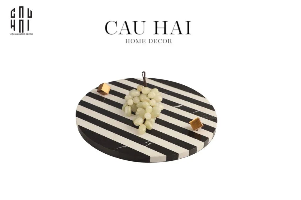 Maison De Nature - Marble Stone Art Tray - Khay Đá Tự Nhiên L'Oracle Blanc Ou Noir-CẬU HAI HOME DECOR