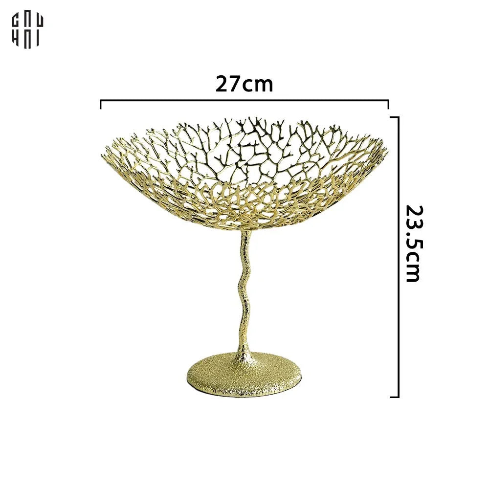 Maison Elysian Couture - Đĩa Trái Cây San Hô Bằng Đồng Aureum Doré Corail Centerpieces 23x27-CẬU HAI HOME DECOR