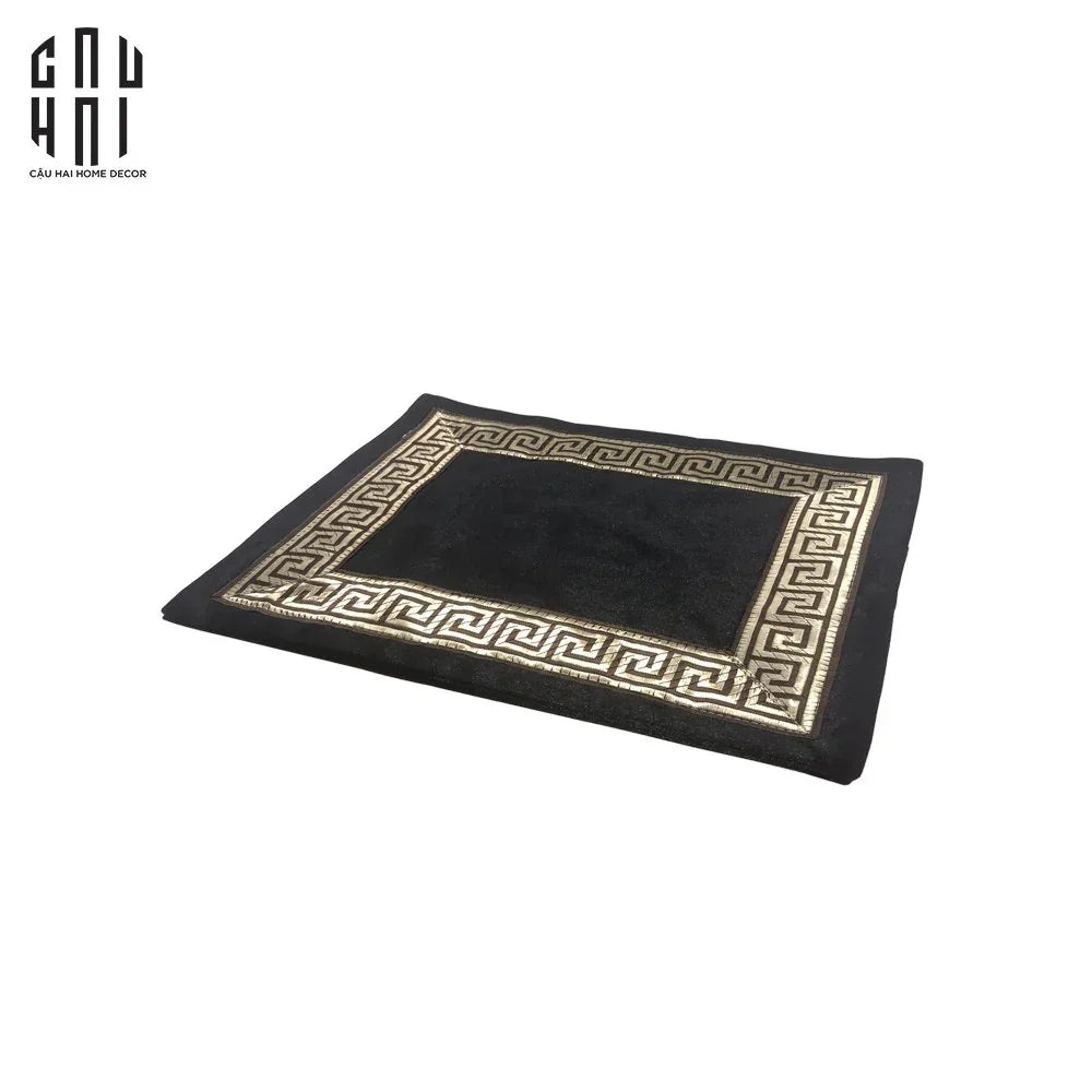 MIẾNG LÓT BÀN ĂN CROCHET - VELVET PLACEMAT CROCHET NOIR-CẬU HAI HOME DECOR
