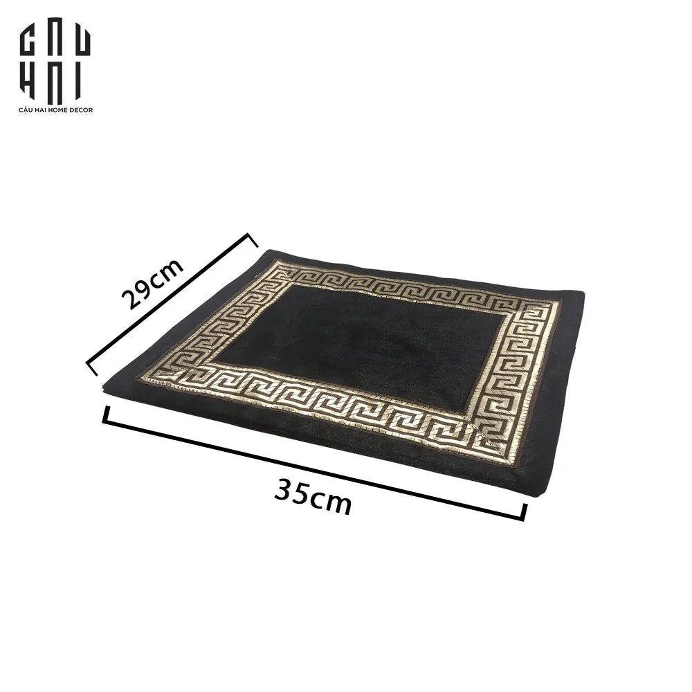 MIẾNG LÓT BÀN ĂN CROCHET - VELVET PLACEMAT CROCHET NOIR-CẬU HAI HOME DECOR