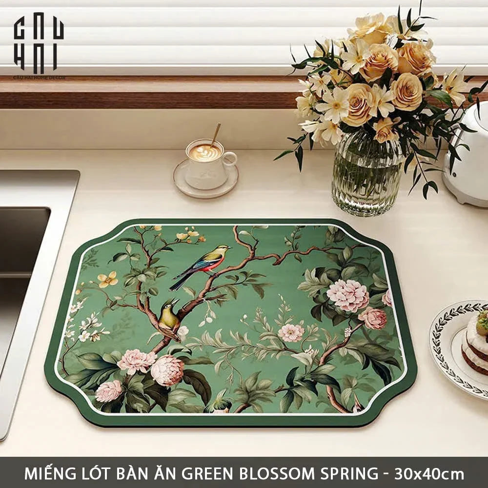 MIẾNG LÓT GREEN BLOSSOM SPRING - PLACEMAT 30X40CM-CẬU HAI HOME DECOR