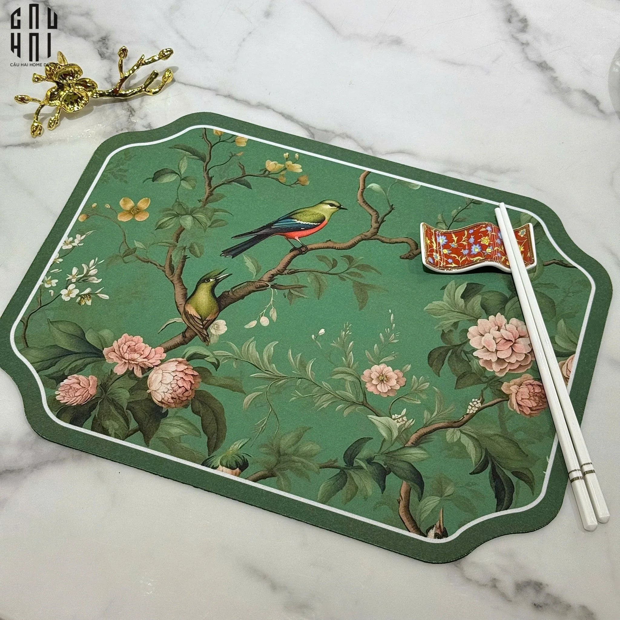 MIẾNG LÓT GREEN BLOSSOM SPRING - PLACEMAT 30X40CM-CẬU HAI HOME DECOR