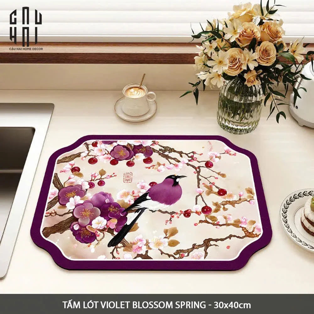 MIẾNG LÓT VIOLET BLOSSOM SPRING - PLACEMAT 30X40CM-CẬU HAI HOME DECOR