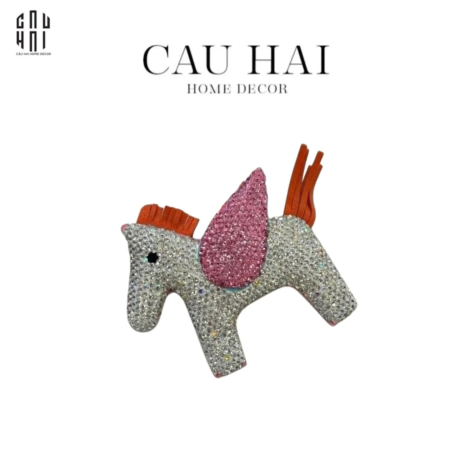 Móc Khoá - Charm Đeo Túi Helios Chariot - Đính Đá Rose - CẬU HAI HOME DECOR