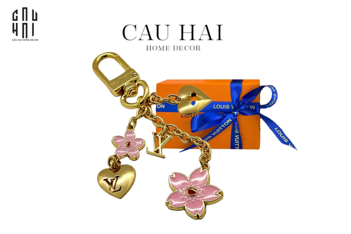 MÓC KHOÁ – CHARM TÚI CHERRY BLOSSOM BY LOUIS.V FULLBOX-CẬU HAI HOME DECOR