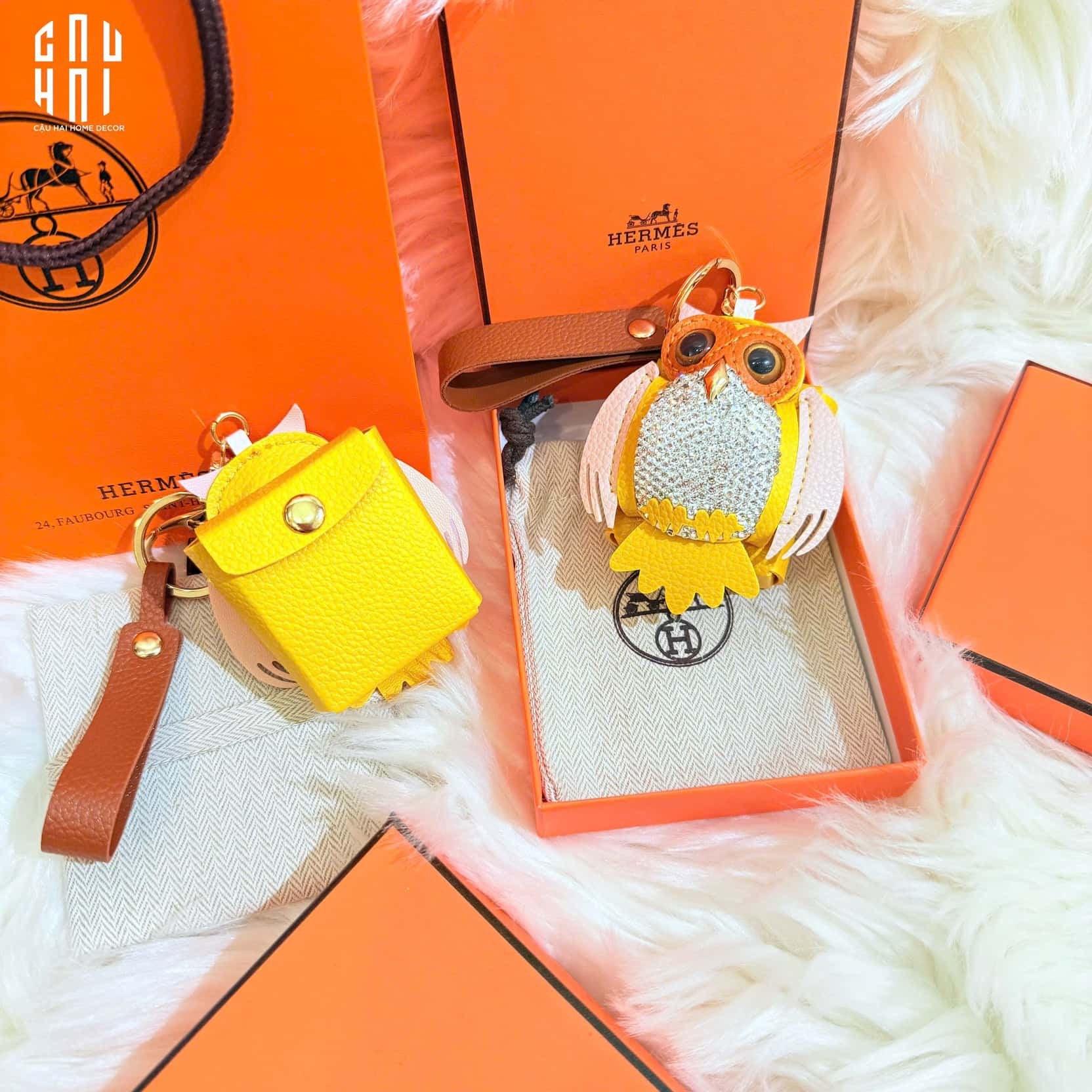 MÓC KHOÁ - CHARM TÚI XÁCH OWL BLING BLING YELLOW-CẬU HAI HOME DECOR