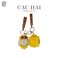 Móc Khoá - Charm Túi Xách Owl Bling Bling Yellow-CẬU HAI HOME DECOR