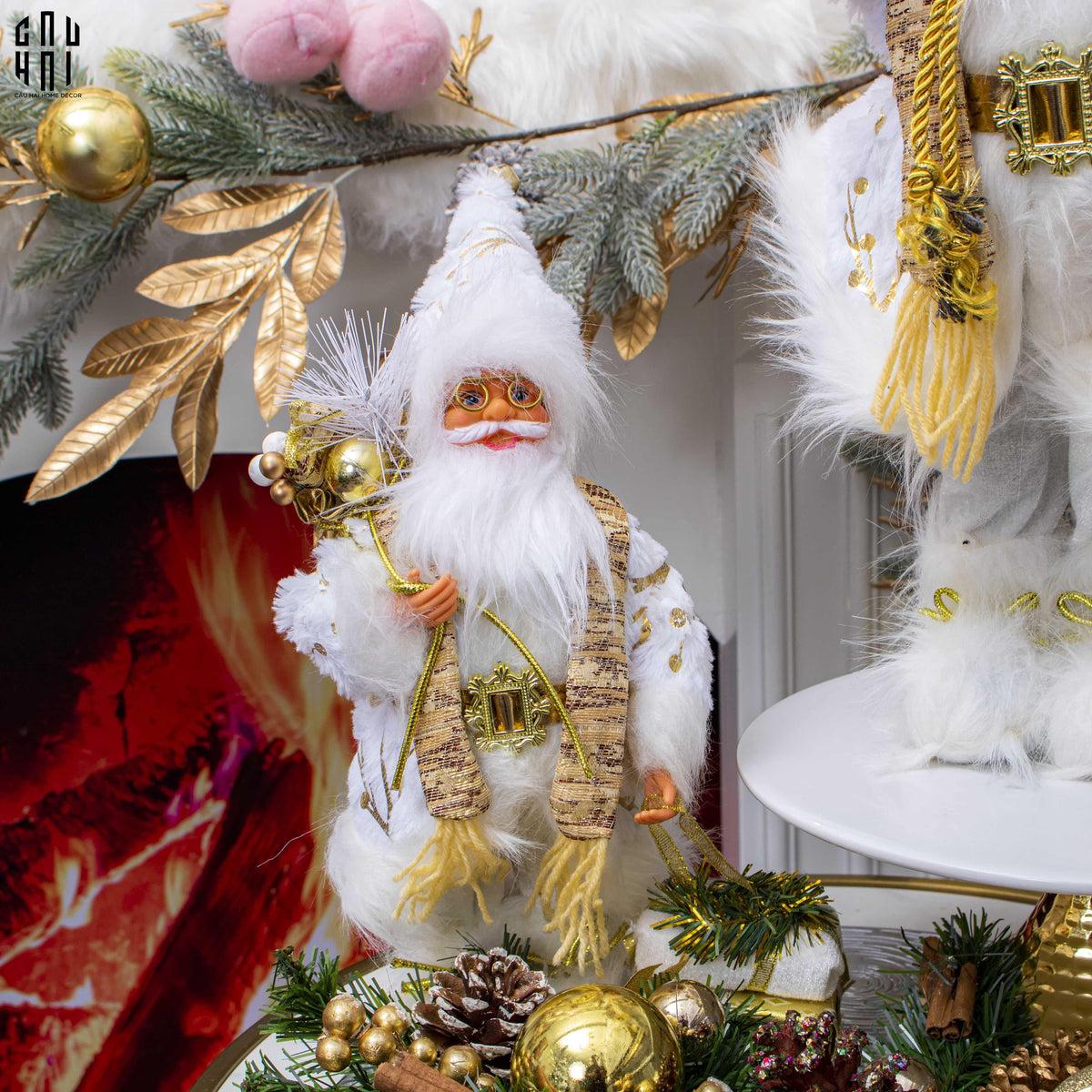 Ông Già Noel - White Santa Claus Size S-TRANG TRÍ GIÁNG SINH-Đối tác tại Trung Quốc theo từng đơn đặt hàng-CẬU HAI HOME DECOR
