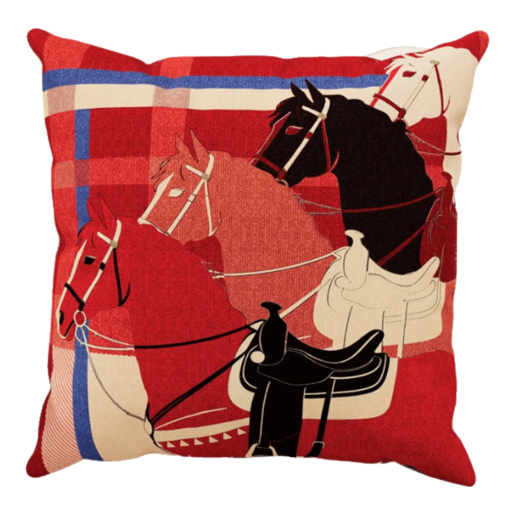 Vỏ Gối Nhung Équestre Les Quatre Chevaux de Bataille 45