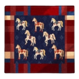 Elevator Square Doormat 120x120 Royal Horse - Équestre Royale Bleu Fleur de Monogram