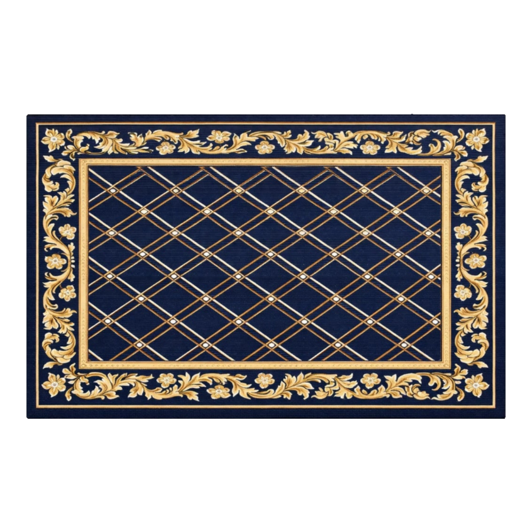 Luxury Crystal Velvet Door Mat - 80x120 Royal Gold Barocco Premium Rugs