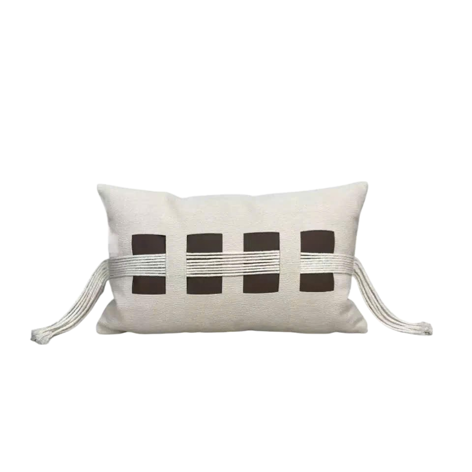 Gối Linen Sangle Tressée Chocolate Ivovy 30x50