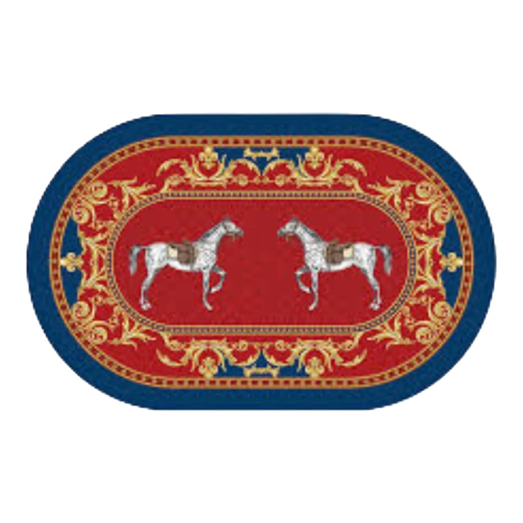 Micro-Nappa Door Mat 50x80 Royal Horses Chevaux Royaux Noblesse - Absorbent Leather