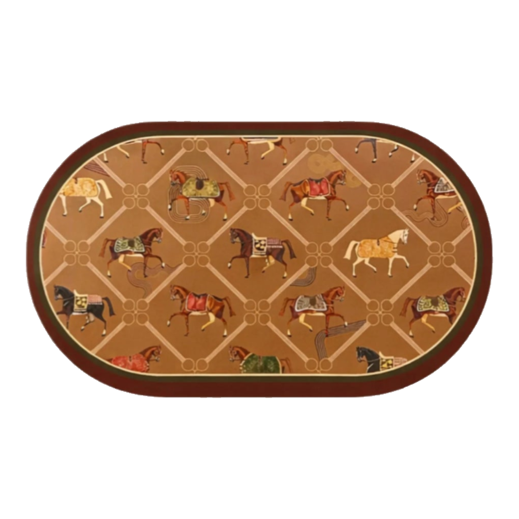 Microfiber Door Mat 50x75 Patina Heritage Brown Equestrian Patchwork