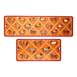 Microfiber Kitchen Mat Set 45x75/150 Vermilion Diamond Patchwork Equestrian