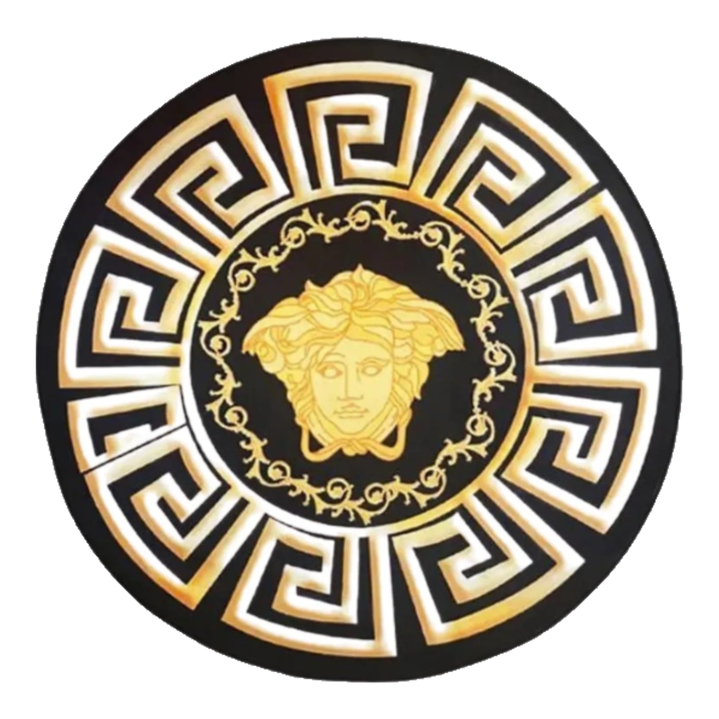 Round Carpet D80 Belgian Velvet - Round Carpet Gianni Vers. Medusa Greek Key