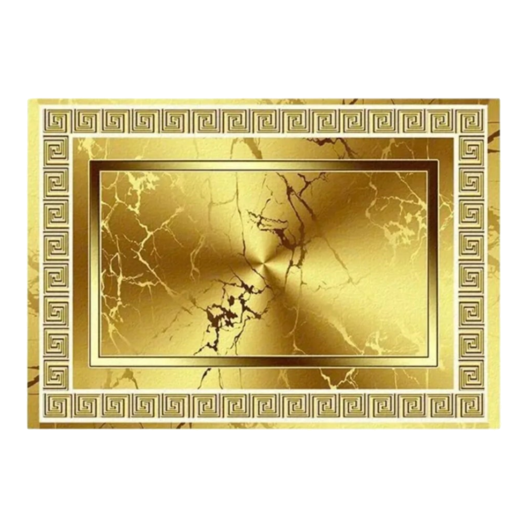 Belgian Velvet Doormat - 60X90 Golden Marble Aura