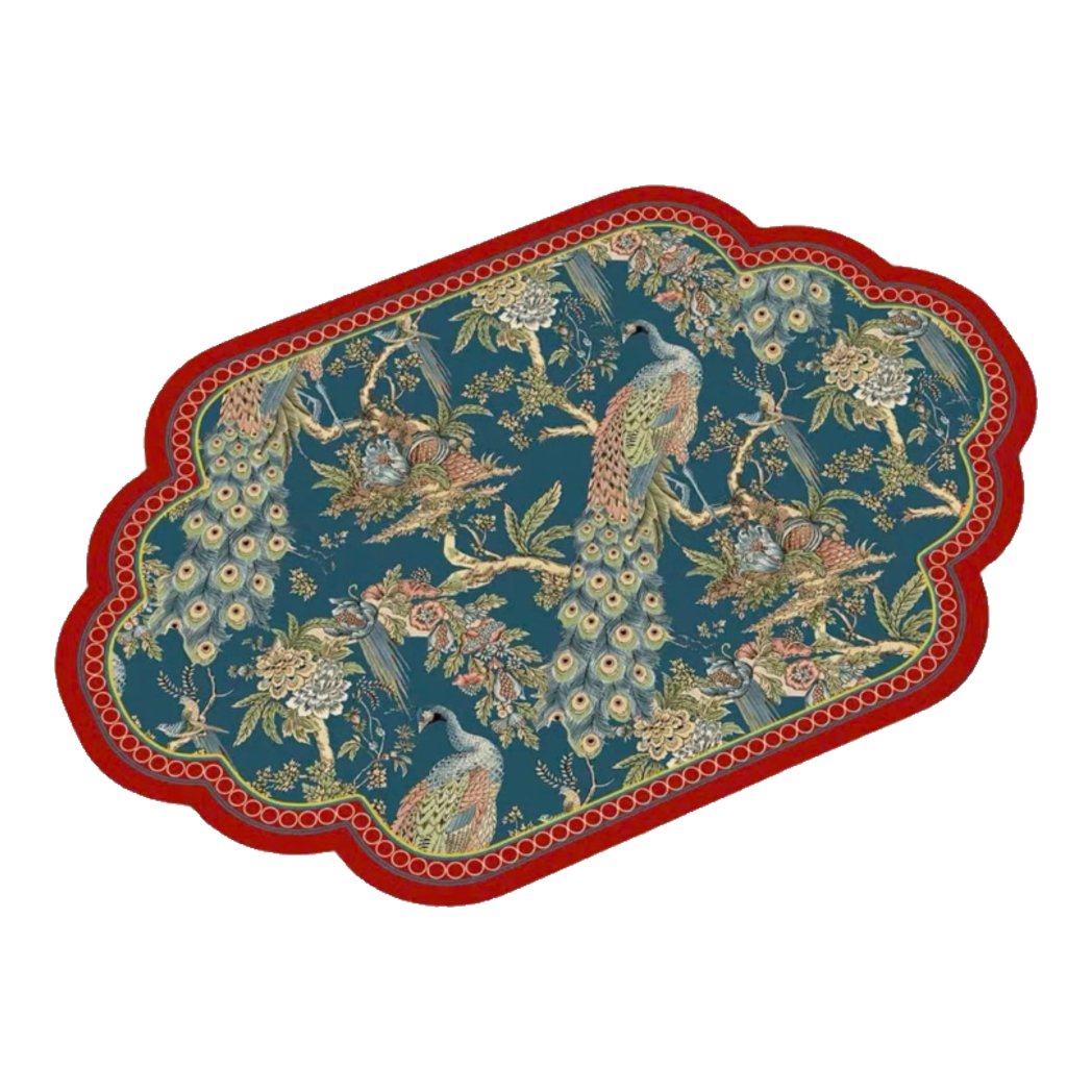 Microfiber Door Mat 50x75 - Paon Plumage Prosperity