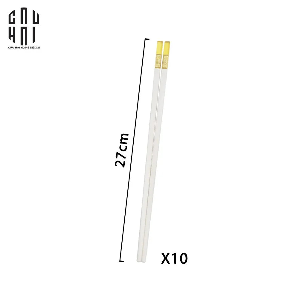 SET 10 ĐÔI ĐŨA AMBER WHITE-CẬU HAI HOME DECOR