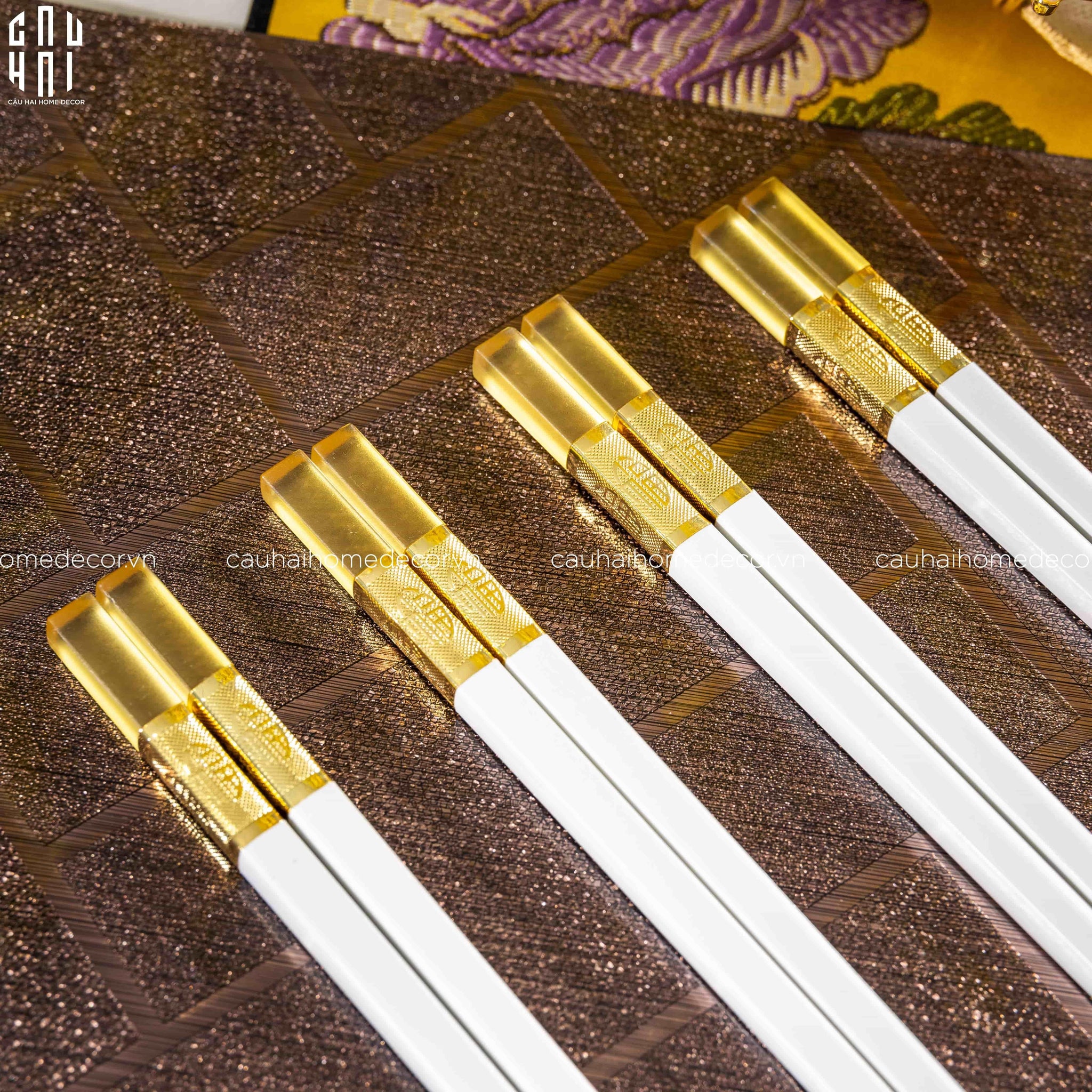 SET 10 ĐÔI ĐŨA AMBER WHITE-CẬU HAI HOME DECOR