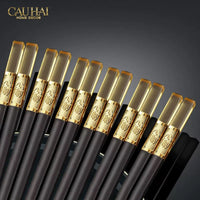 Set 10 Đôi Đũa Sợi Thuỷ Tinh - Amber Black Chopsticks 27cm-CẬU HAI HOME DECOR