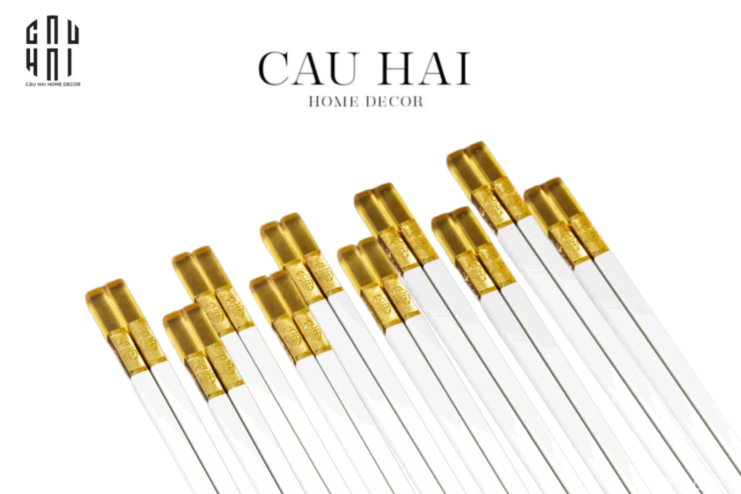 Set 10 Đôi Đũa Sợi Thuỷ Tinh - Amber White Chopsticks 27cm-CẬU HAI HOME DECOR