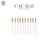 SET 10 ĐÔI ĐŨA SỨ BST KHỔNG TƯỚC HOÀNG KIM-CẬU HAI HOME DECOR