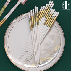 Set 10 Đôi Đũa Sứ BST Khổng Tước Hoàng Kim Porcelain Chopstick 25cm-CẬU HAI HOME DECOR