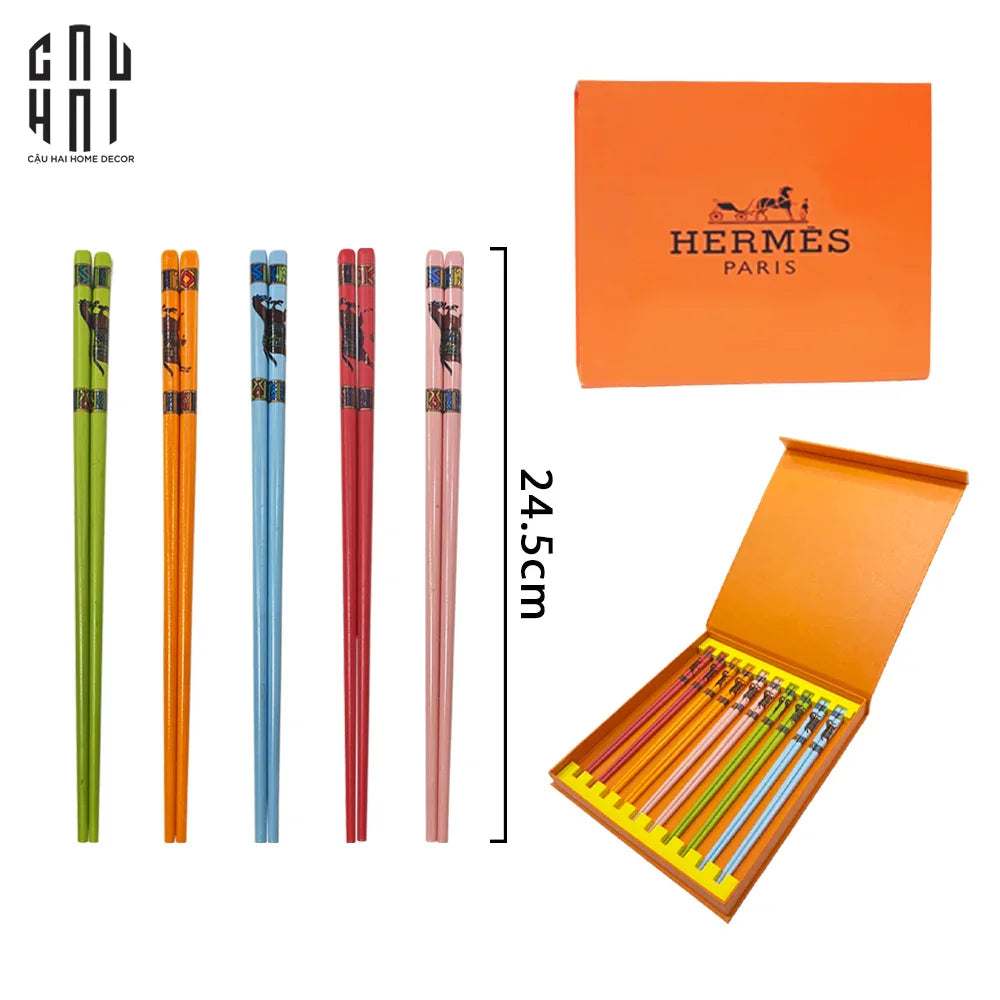 SET 10 ĐÔI ĐŨA SỨ CHARIOT LUXURY-CẬU HAI HOME DECOR