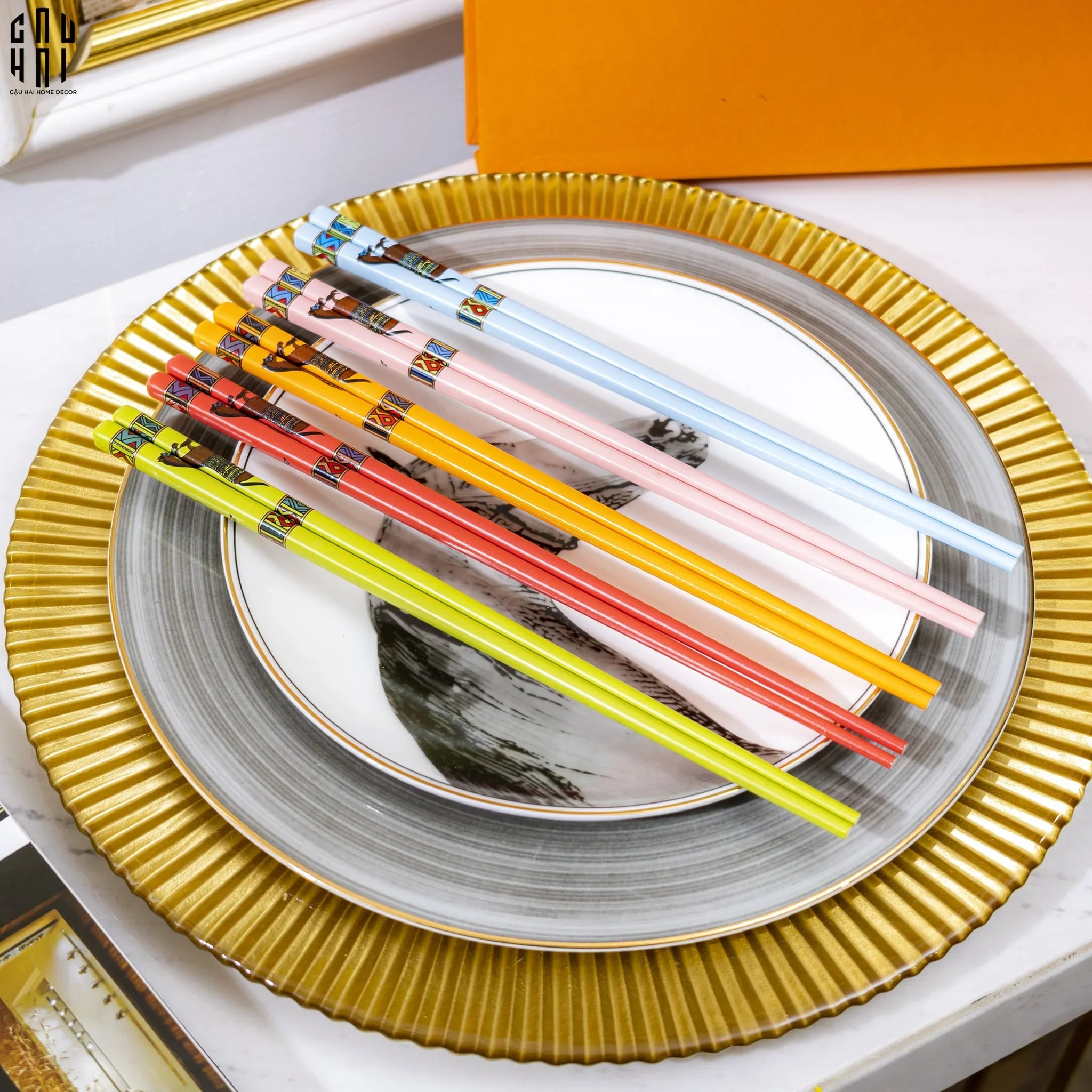 SET 10 ĐÔI ĐŨA SỨ CHARIOT LUXURY-CẬU HAI HOME DECOR