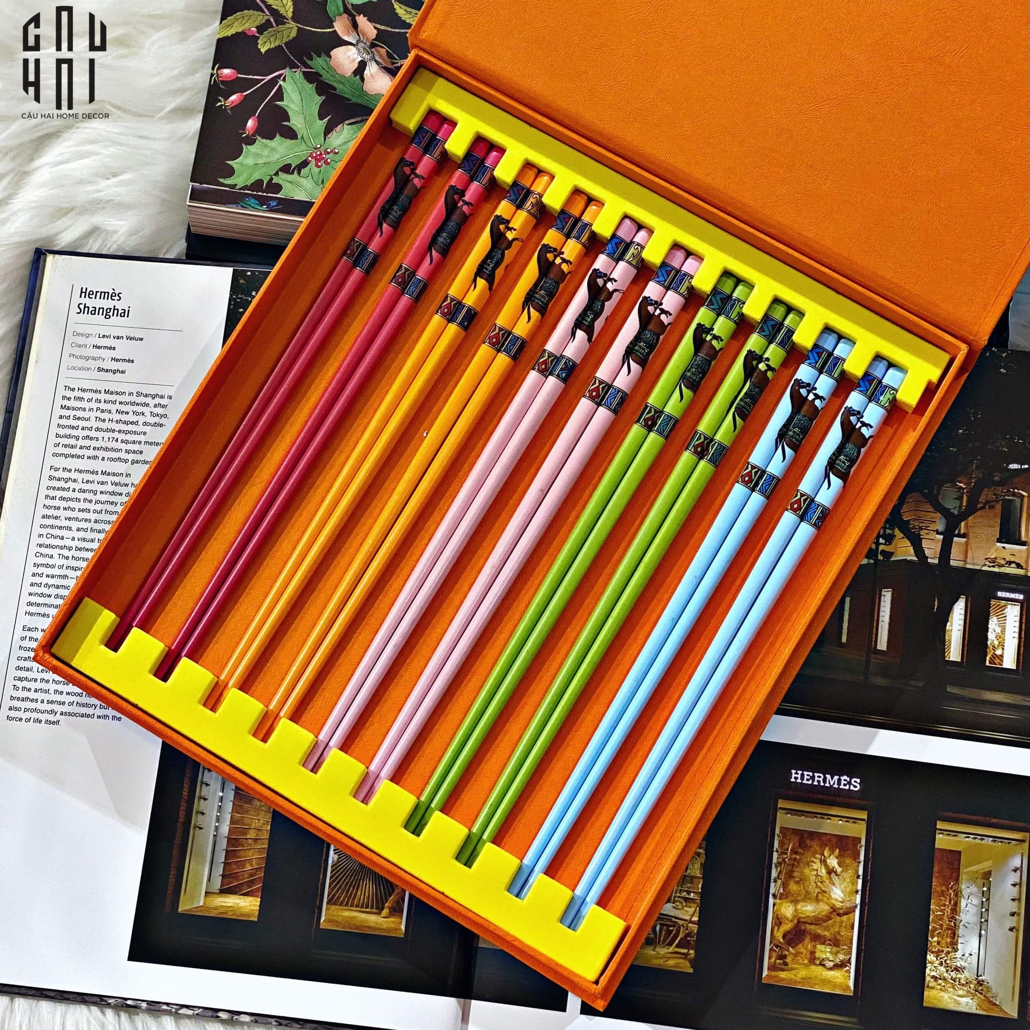 SET 10 ĐÔI ĐŨA SỨ CHARIOT LUXURY-CẬU HAI HOME DECOR