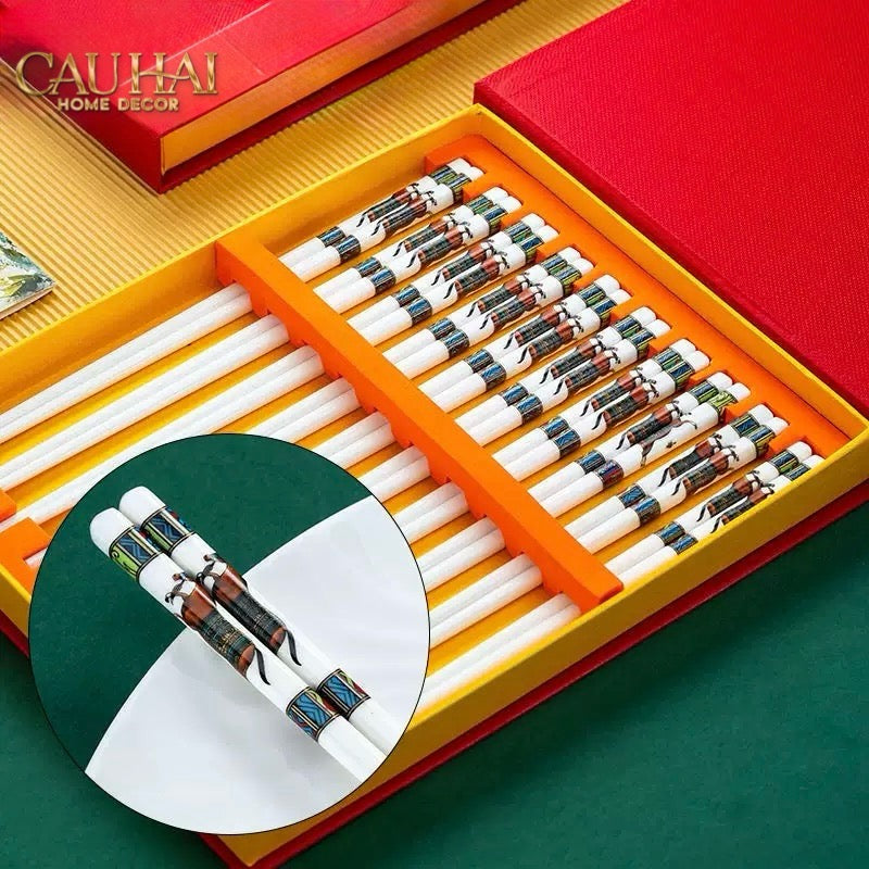 Set 10 Đôi Đũa Sứ Legacy Cheval Oriental Héritage Couture Ceramic Chopsticks Set-CẬU HAI HOME DECOR