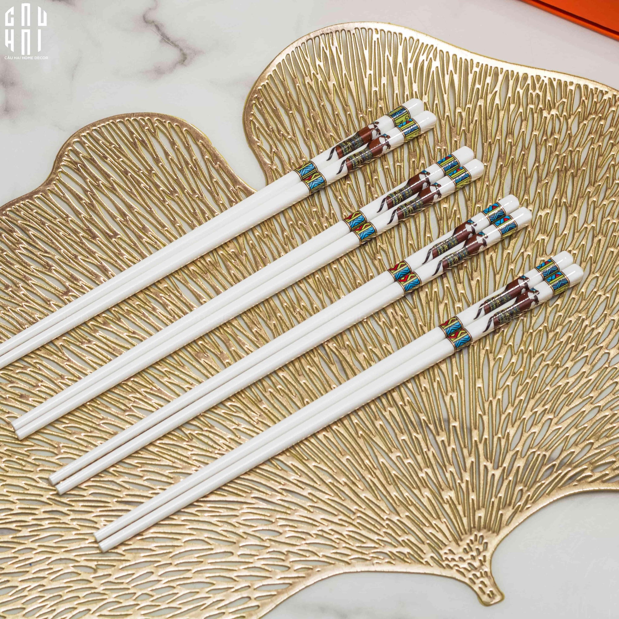 Set 10 Đôi Đũa Sứ Legacy Cheval Oriental Héritage Couture Ceramic Chopsticks Set-CẬU HAI HOME DECOR