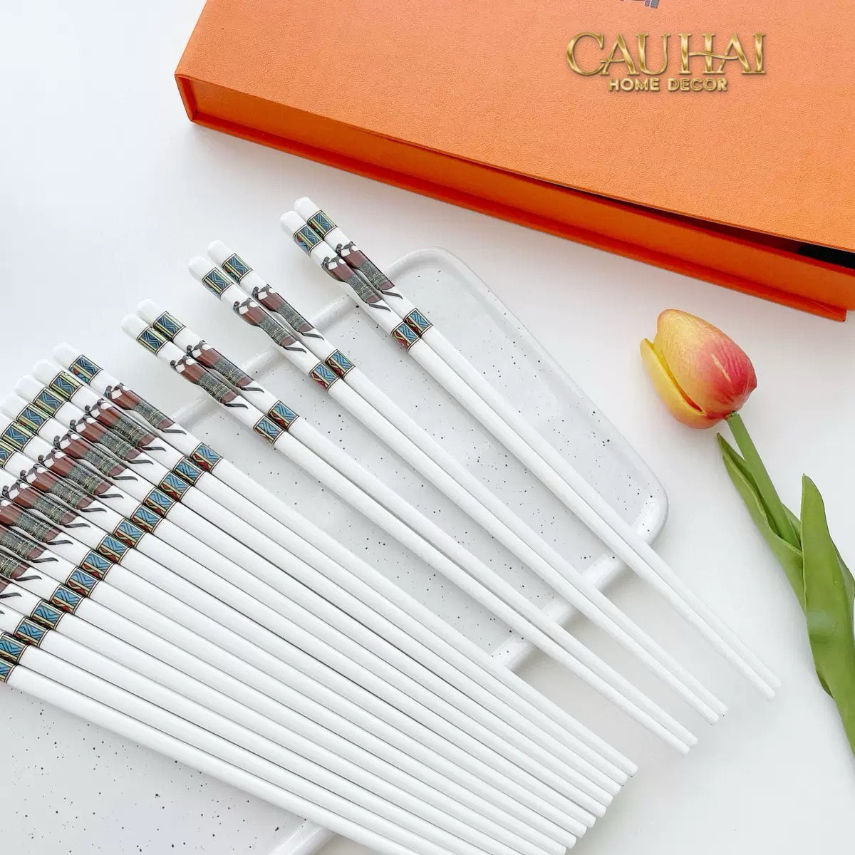 Set 10 Đôi Đũa Sứ Legacy Cheval Oriental Héritage Couture Ceramic Chopsticks Set-CẬU HAI HOME DECOR