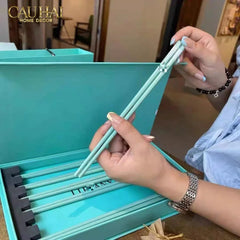 Set 10 Đôi Đũa Sứ Tiffany Fancy Club Porcelain Chopsticks Giftbox-CẬU HAI HOME DECOR