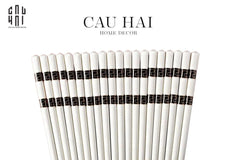 Set 10 Đôi Đũa Sứ V Class Black Greek Key Atélier Porcelain Chopsticks-CẬU HAI HOME DECOR
