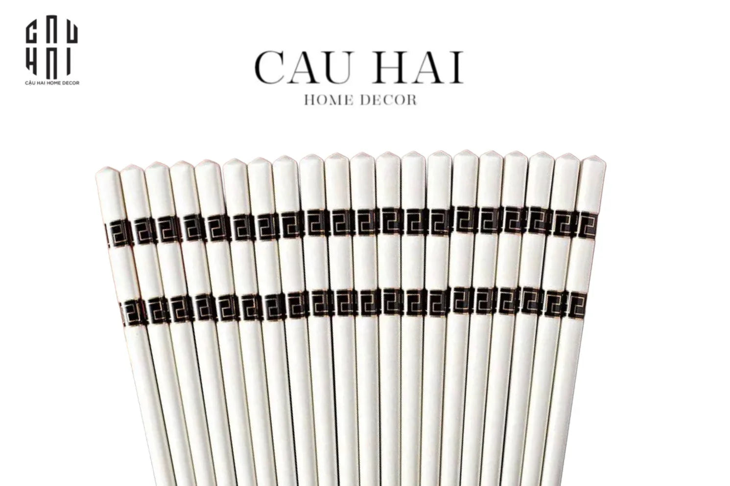 SET 10 ĐÔI ĐŨA SỨ VERSUS - BLACK-CẬU HAI HOME DECOR