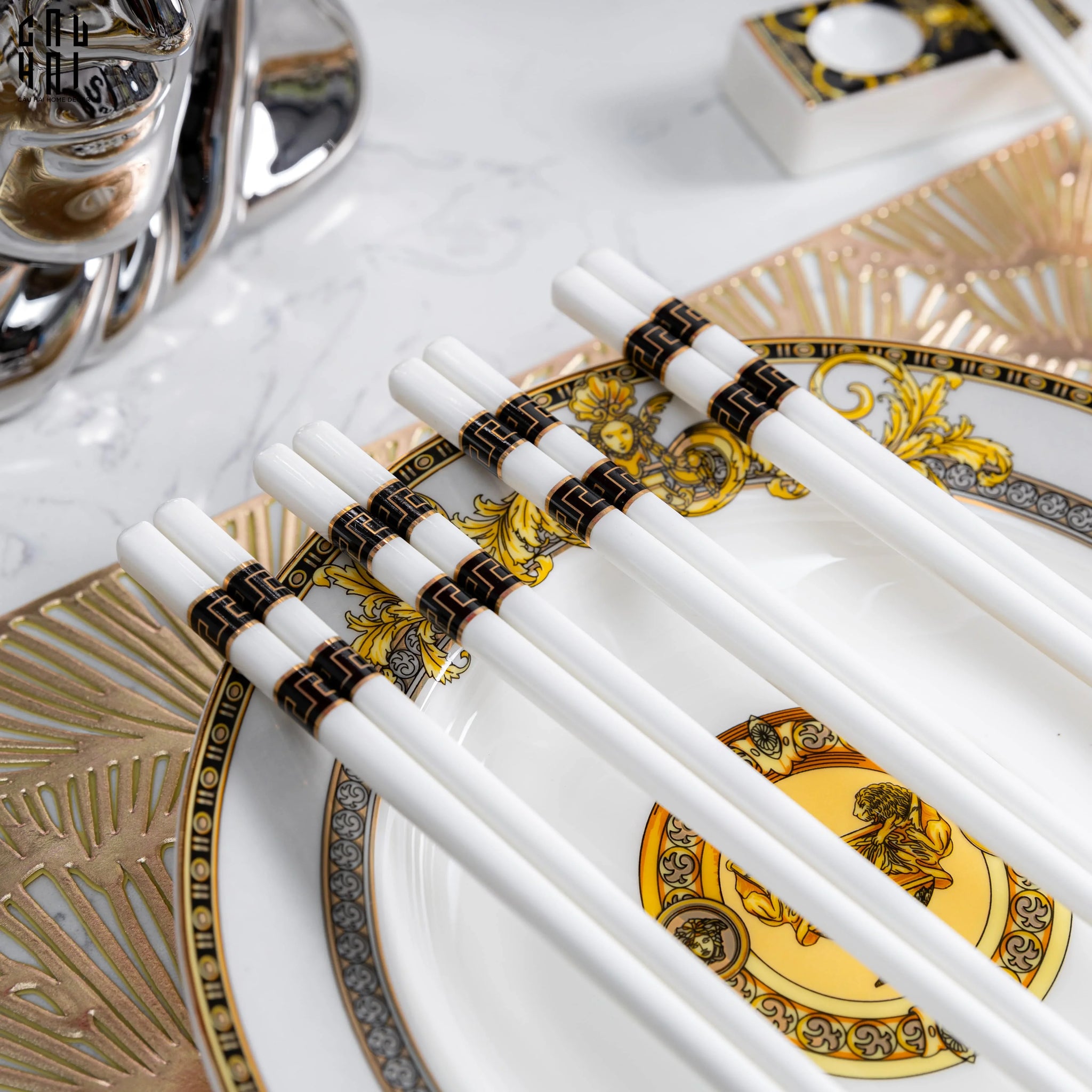 SET 10 ĐÔI ĐŨA SỨ VERSUS - BLACK-CẬU HAI HOME DECOR