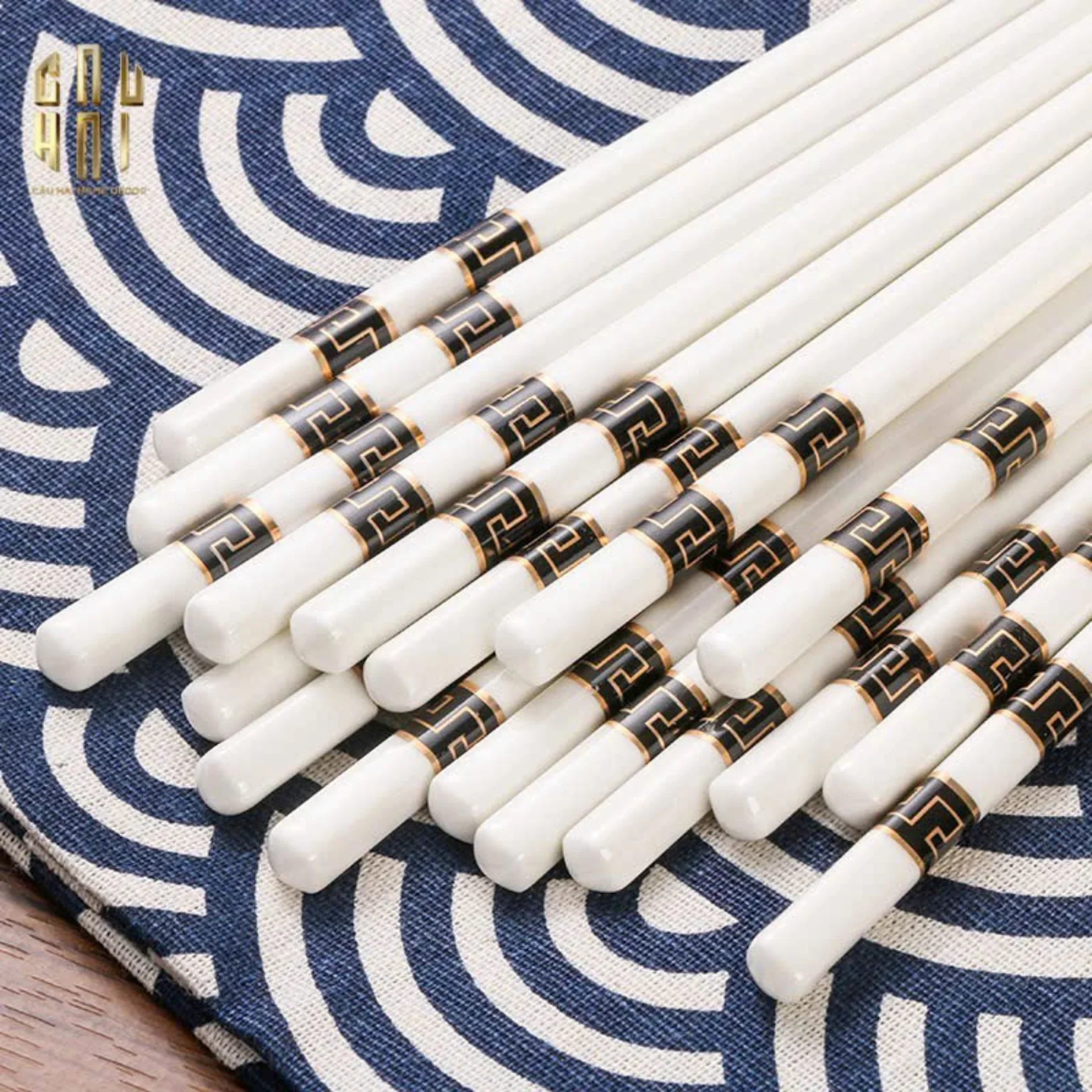 SET 10 ĐÔI ĐŨA SỨ VERSUS - BLACK-CẬU HAI HOME DECOR