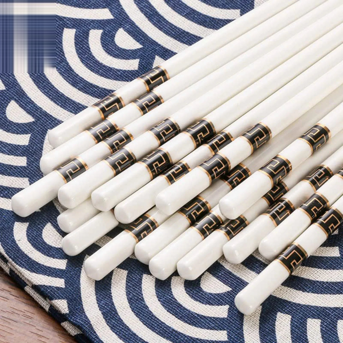 Set 10 Đôi Đũa Sứ V Class Black Greek Key Atélier Porcelain Chopsticks