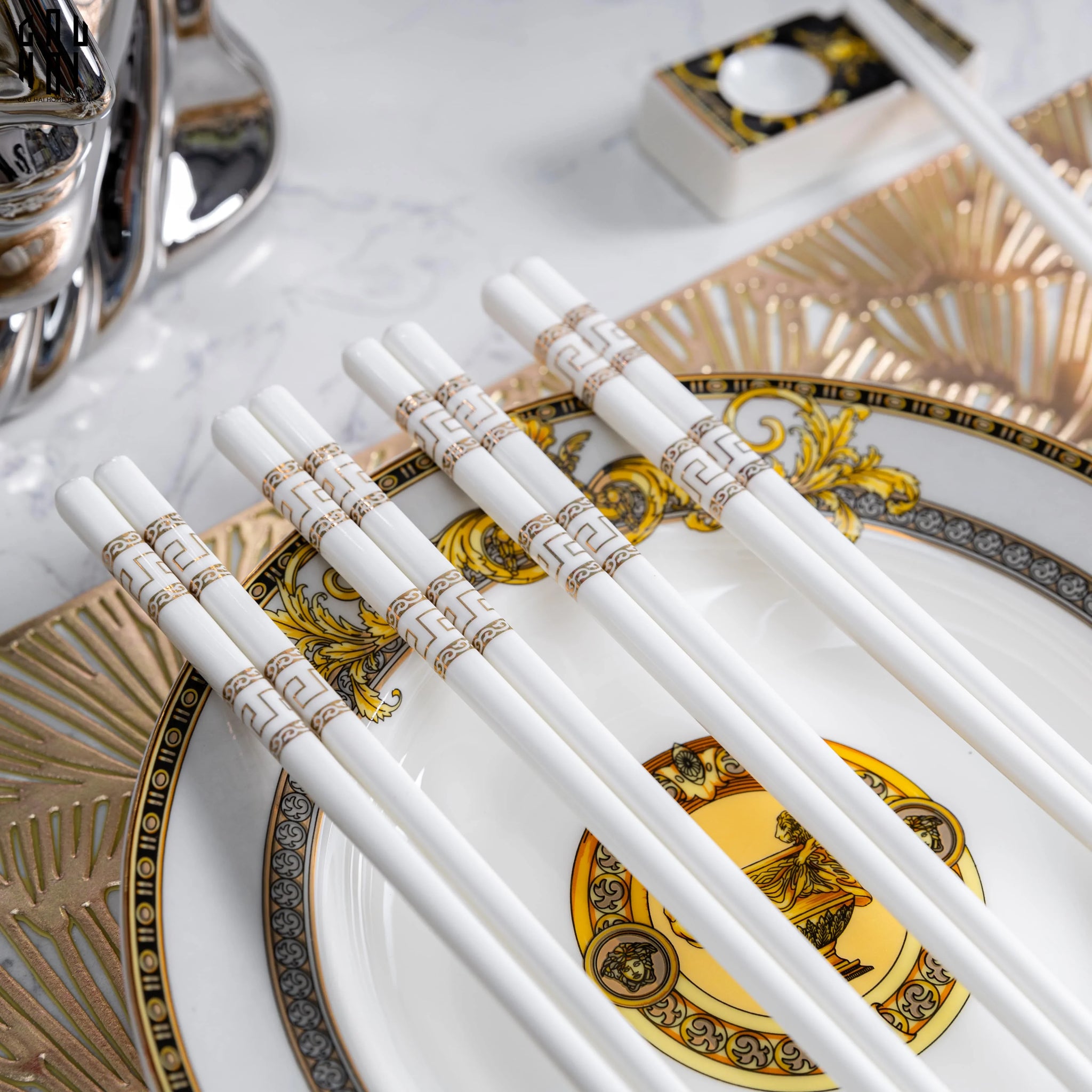 SET 10 ĐÔI ĐŨA SỨ VERSUS - WHITE-CẬU HAI HOME DECOR