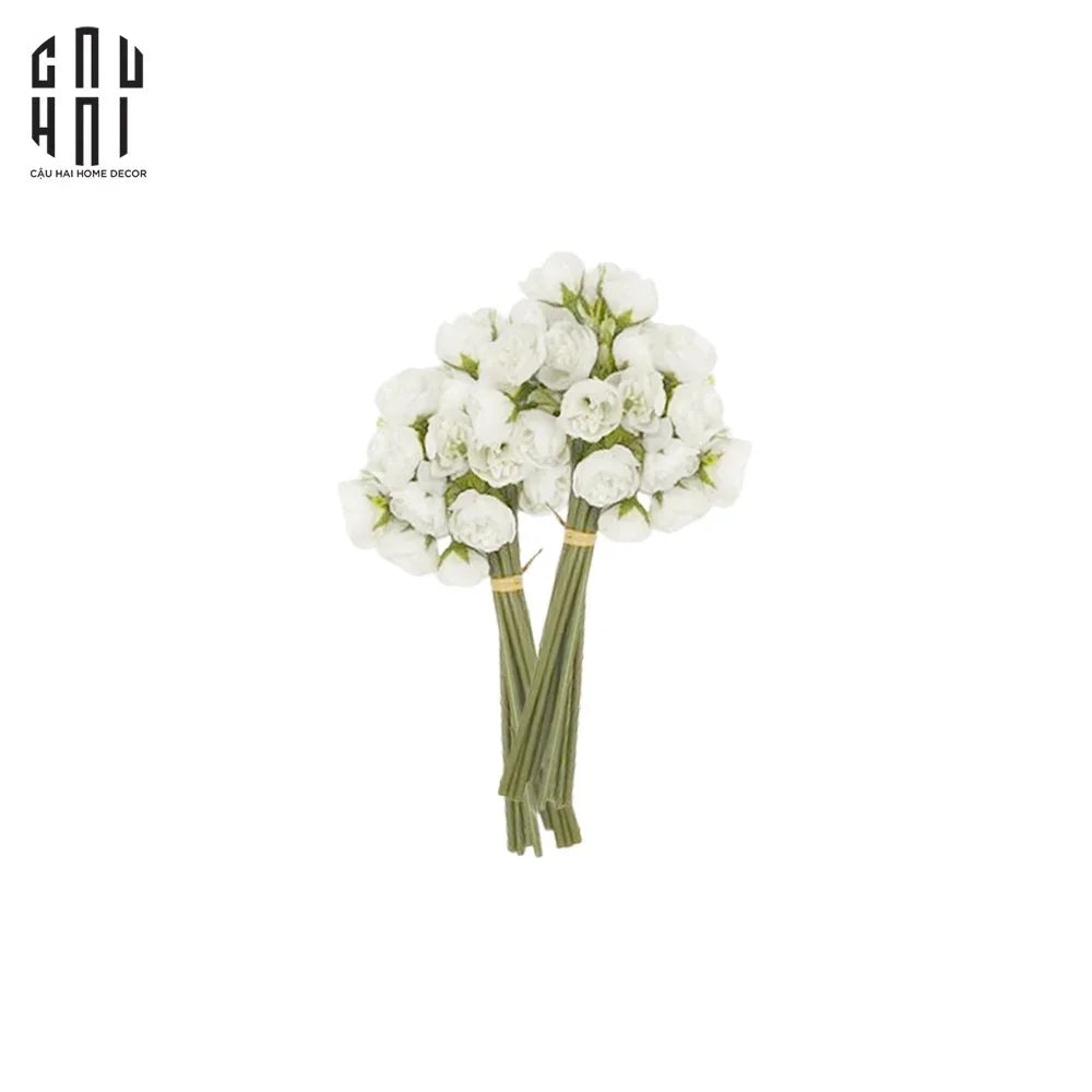 SET 2 BÓ HOA MẪU ĐƠN MINI - TRẮNG-CẬU HAI HOME DECOR