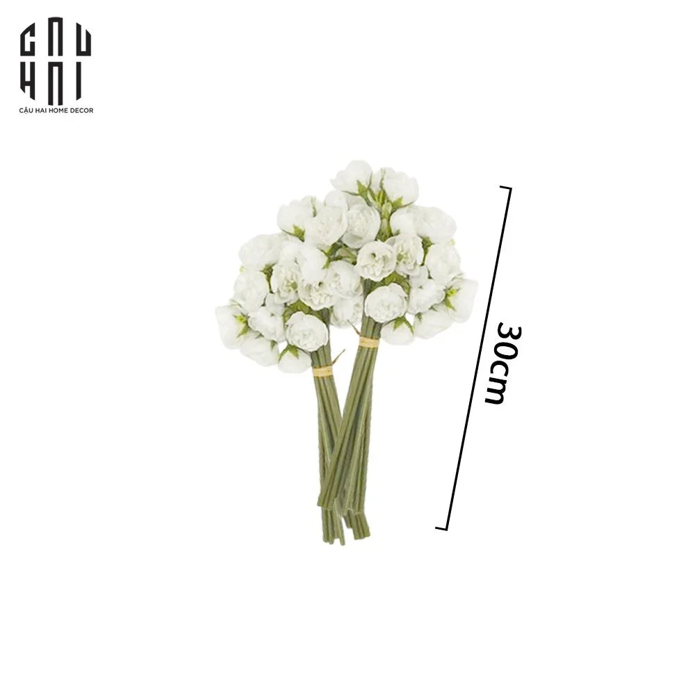 SET 2 BÓ HOA MẪU ĐƠN MINI - TRẮNG-CẬU HAI HOME DECOR