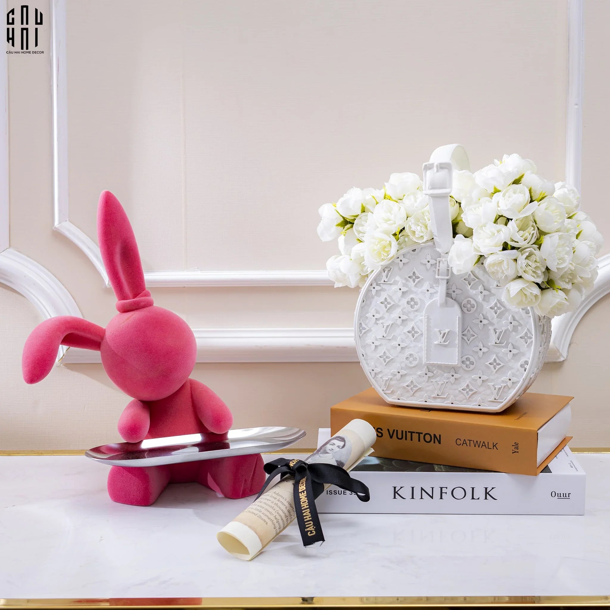 SET 2 BÓ HOA MẪU ĐƠN MINI - TRẮNG-CẬU HAI HOME DECOR