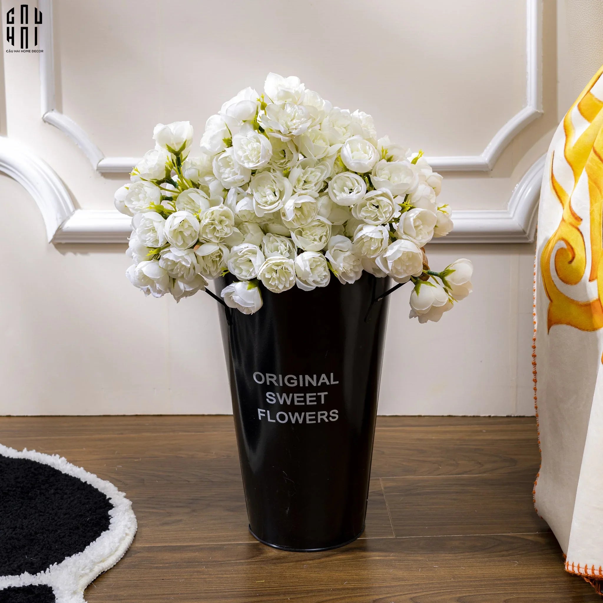 SET 2 BÓ HOA MẪU ĐƠN MINI - TRẮNG-CẬU HAI HOME DECOR