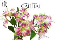 Set 2 Cành 3 Hoa Ly - Green Violet-CẬU HAI HOME DECOR